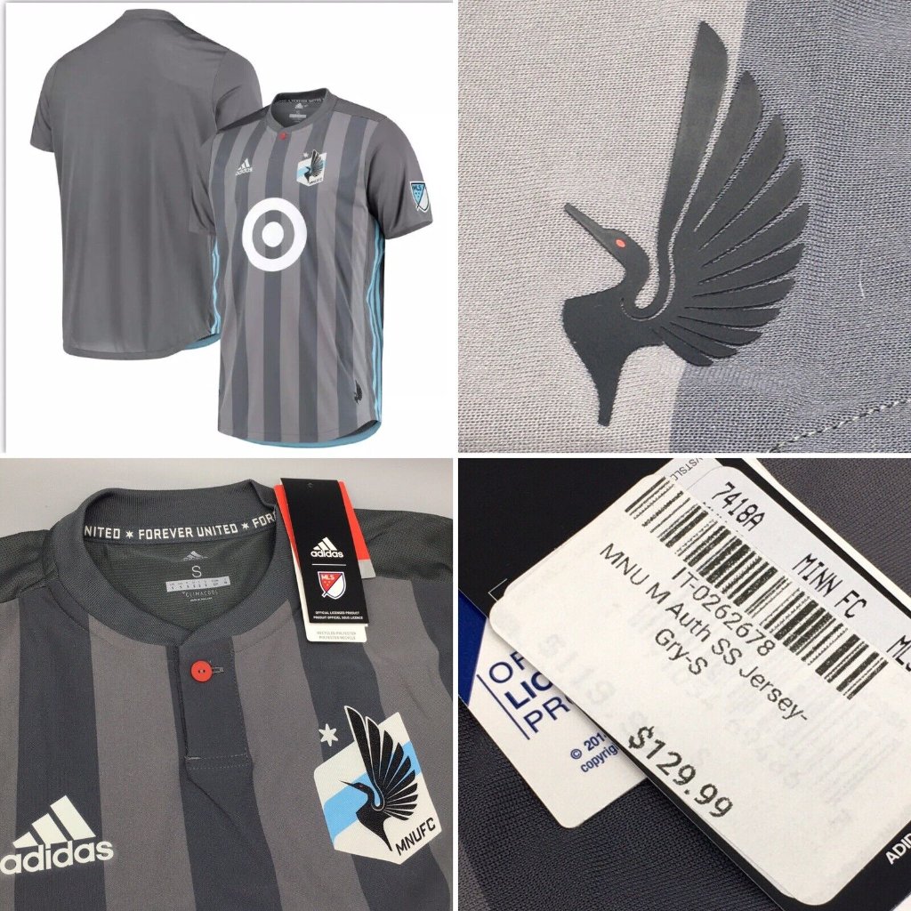 Adidas Minnesota United Fc 2018 Primary Authentic Team Jersey Gray Mens S $129